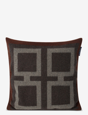 Graphic Recycled Wool Pillow Cover - DK GRAY/WHITE/BROWN