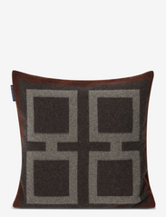 Lexington Home - Graphic Recycled Wool Pillow Cover - pudebetræk - dk gray/white/brown - 2