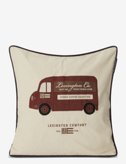 Coffee Truck Organic Cotton Twill Pillow Cover - LT BEIGE/BROWN