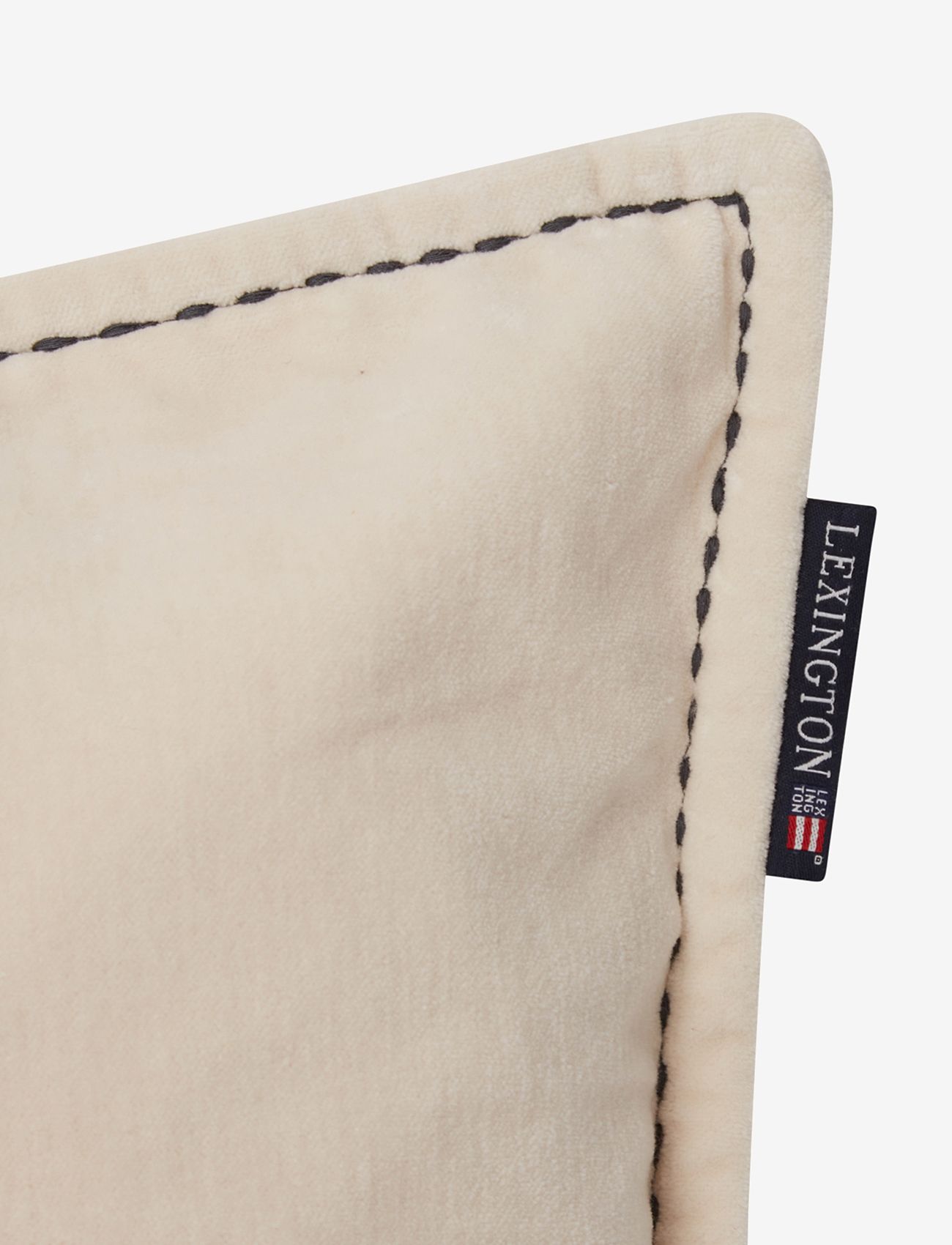 Lexington Home - Logo Message Organic Cotton Velvet Pillow Cover - pagalvių užvalkalai - lt beige - 1