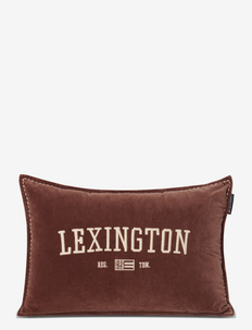 Logo Message Organic Cotton Velvet Pillow, Lexington Home