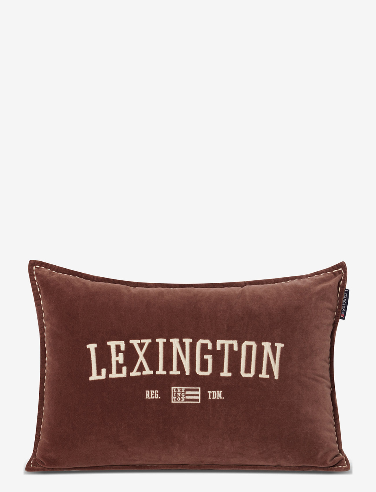 Lexington Home - Logo Message Organic Cotton Velvet Pillow - najniższe ceny - brown - 0