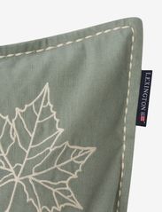 Lexington Home - Leaves Embroidered Linen/Cotton Pillow Cover - tyynyliinat - green/lt beige - 1