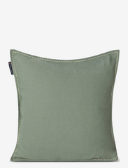 Lexington Home - Leaves Embroidered Linen/Cotton Pillow Cover - pudebetræk - green/lt beige - 2