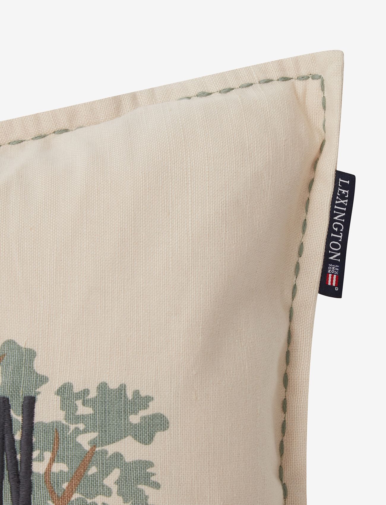 Lexington Home - Tree Logo Linen/Cotton Pillow Cover - kopfkissenbezüge - lt beige/green - 1