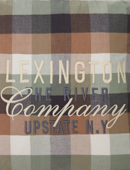 Lexington Home - Checked Organic Cotton Flannel Logo Pillow Cover - beige/green/white/dk gray - 3
