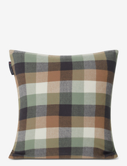 Lexington Home - Checked Organic Cotton Flannel Logo Pillow Cover - beige/green/white/dk gray - 2