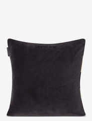 Lexington Home - Block Striped Organic Cotton Velvet Pillow Cover - pudebetræk - dk gray/lt beige - 2