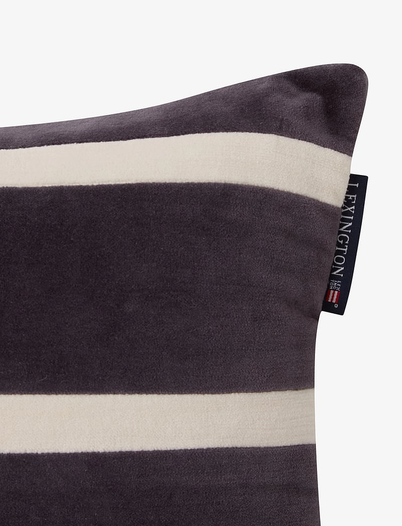 Lexington Home - Striped Organic Cotton Velvet Pillow - osta hinna alusel - dk gray/lt beige - 1