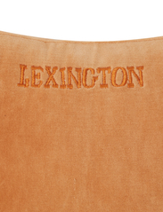 Lexington Home - Striped Organic Cotton Velvet Pillow - pudebetræk - mustard/lt beige - 3