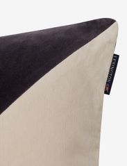 Lexington Home - Patched Organic Cotton Velvet Pillow Cover - pudebetræk - dk gray/lt beige - 1