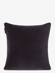 Lexington Home - Patched Organic Cotton Velvet Pillow Cover - pudebetræk - dk gray/lt beige - 2