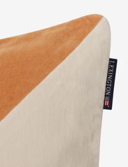 Lexington Home - Patched Organic Cotton Velvet Pillow Cover - pudebetræk - mustard/lt beige - 1