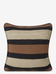 Lexington Home - Striped Knitted Cotton Pillow Cover - najniższe ceny - brown/lt beige/dk gray - 2