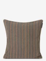 Printed Linen/Cotton Pillow Cover - BROWN/LT BEIGE
