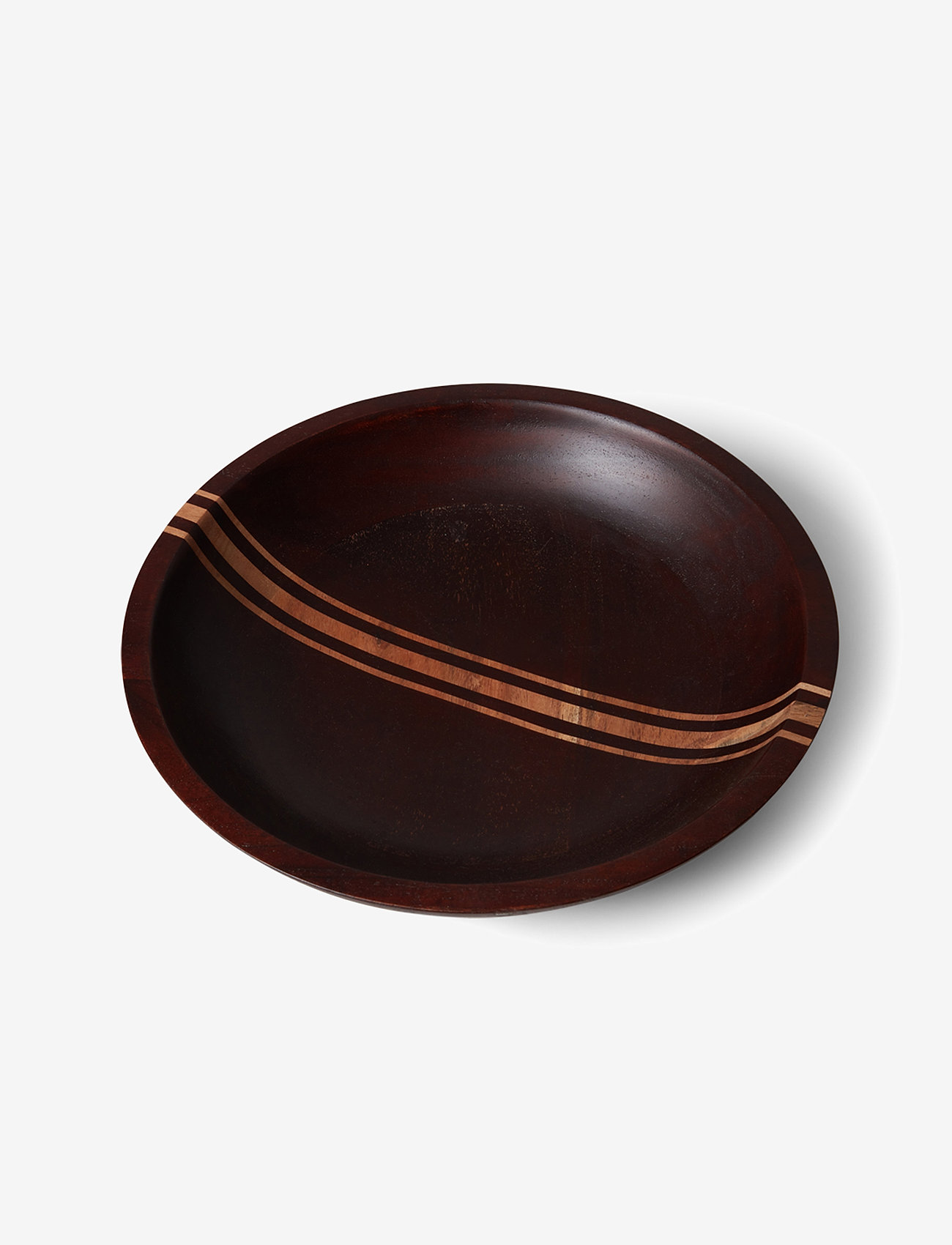 Lexington Home - Wood Serving Bowl with Stripes - serveringsskåle - brown - 1