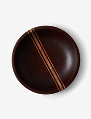 Lexington Home - Wood Serving Bowl with Stripes - serveringsskåle - brown - 2