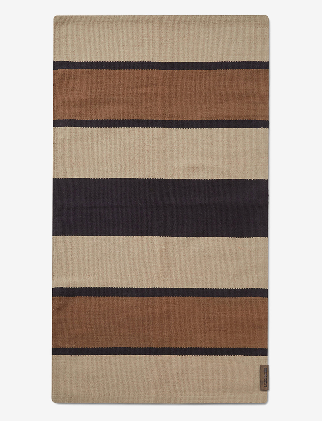 Lexington Home - Striped Organic Cotton Rug - medvilniniai kilimėliai & skudurinis kilimėlis - beige/dk gray - 0