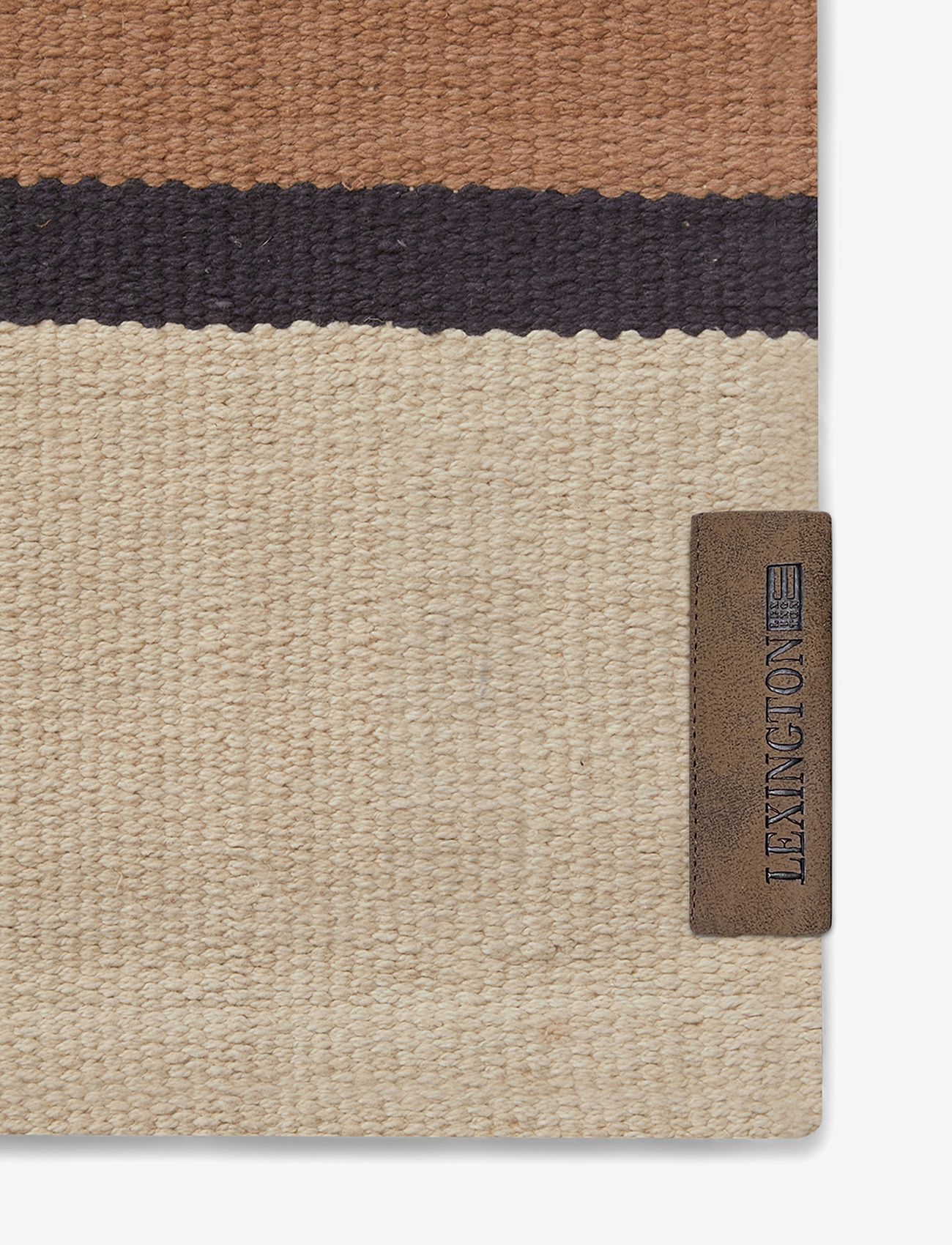 Lexington Home - Striped Organic Cotton Rug - katoenen tapijten & voddentapijt - beige/dk gray - 1