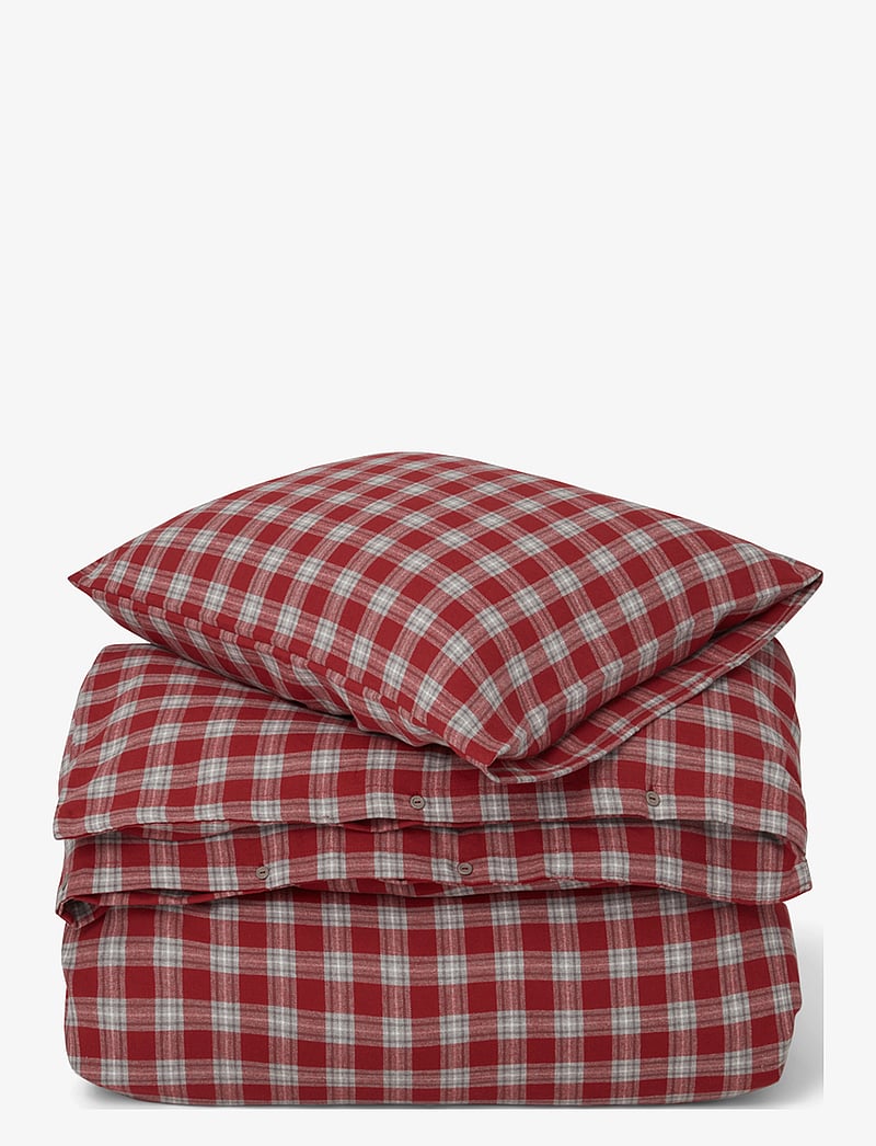 Lexington Home - Red Checked Cotton Flannel Bed Set - voodiriiete komplektid - red/gray/white - 0