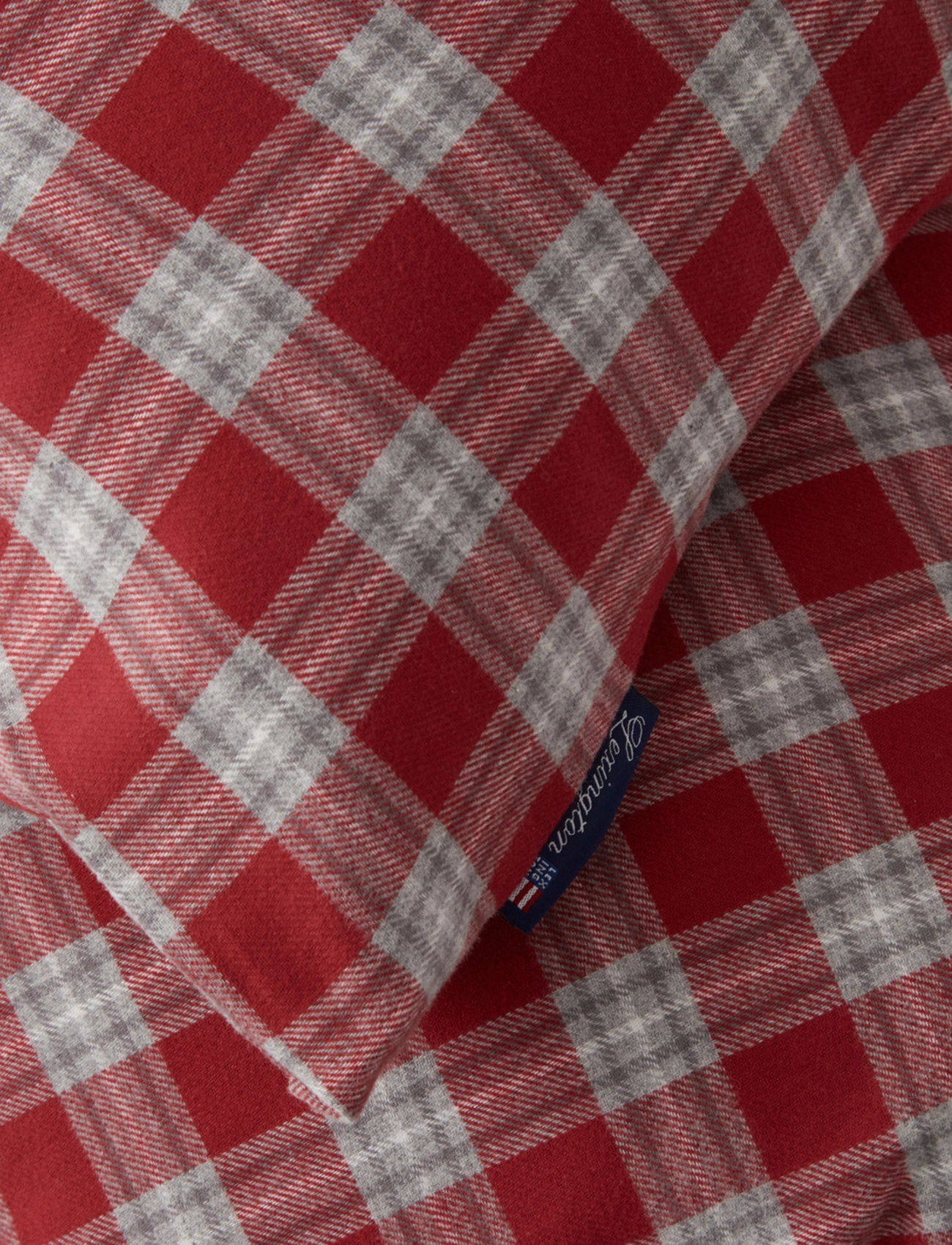 Lexington Home - Red Checked Cotton Flannel Bed Set - pussilakanasetit - red/gray/white - 1