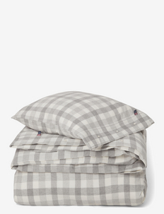 Gray Checked Cotton Flannel Bed Set, Lexington Home