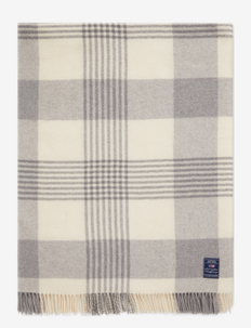 Gray Checked Recycled Wool Throw, Lexington Home