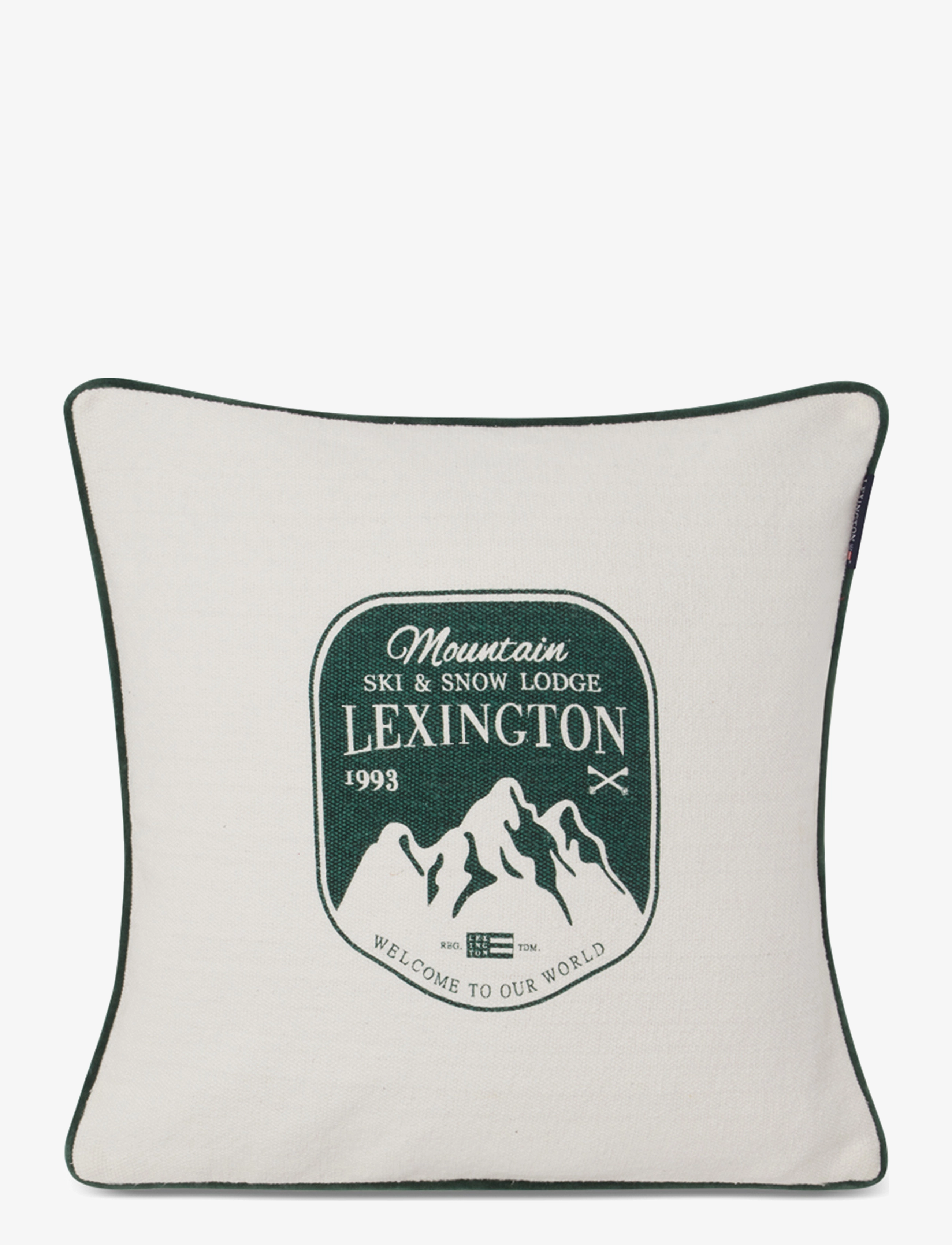 Lexington Home Mountain Logo Recycled Cotton Canvas Pillow Cover - Cushions & Cushions Covers - WHITE/GREEN / white