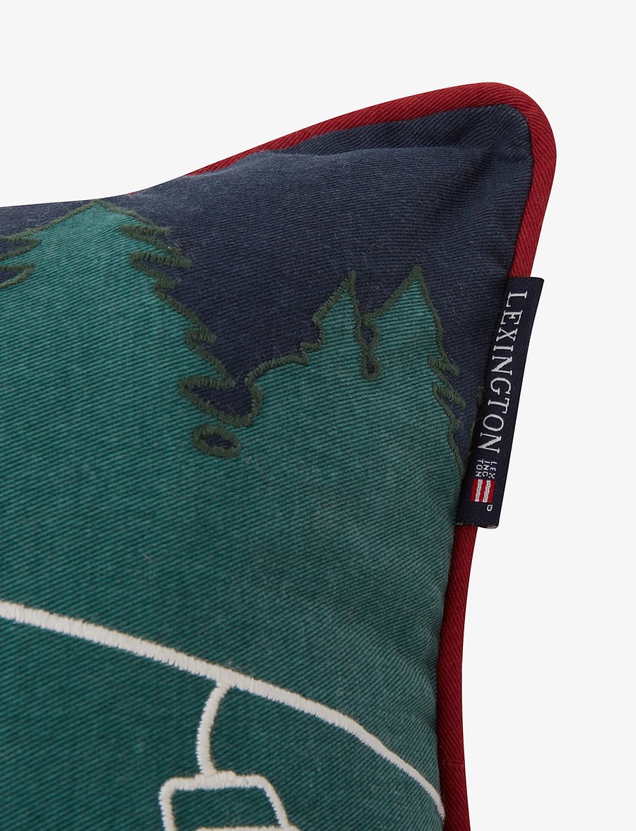 Lexington Home - Ski Lift Organic Cotton Twill Pillow - green/dk blue - 2