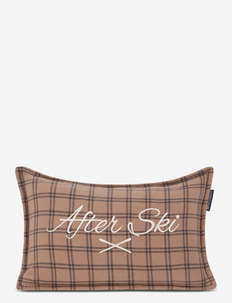 After Ski Checked Organic Cotton Flannel Pillow, Lexington Home