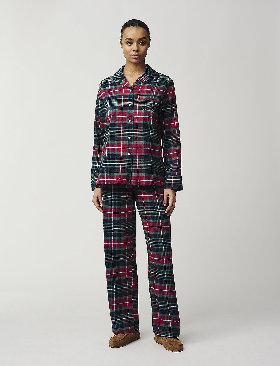 Lexington Home Miranda Organic Cotton Checked Flannel Pajama Set - Pyjamas  