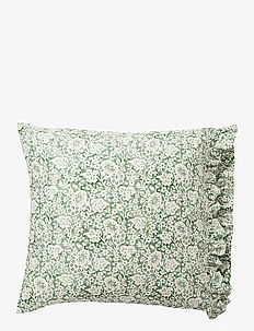 Green Floral Printed Cotton Sateen Pillowcase, Lexington Home