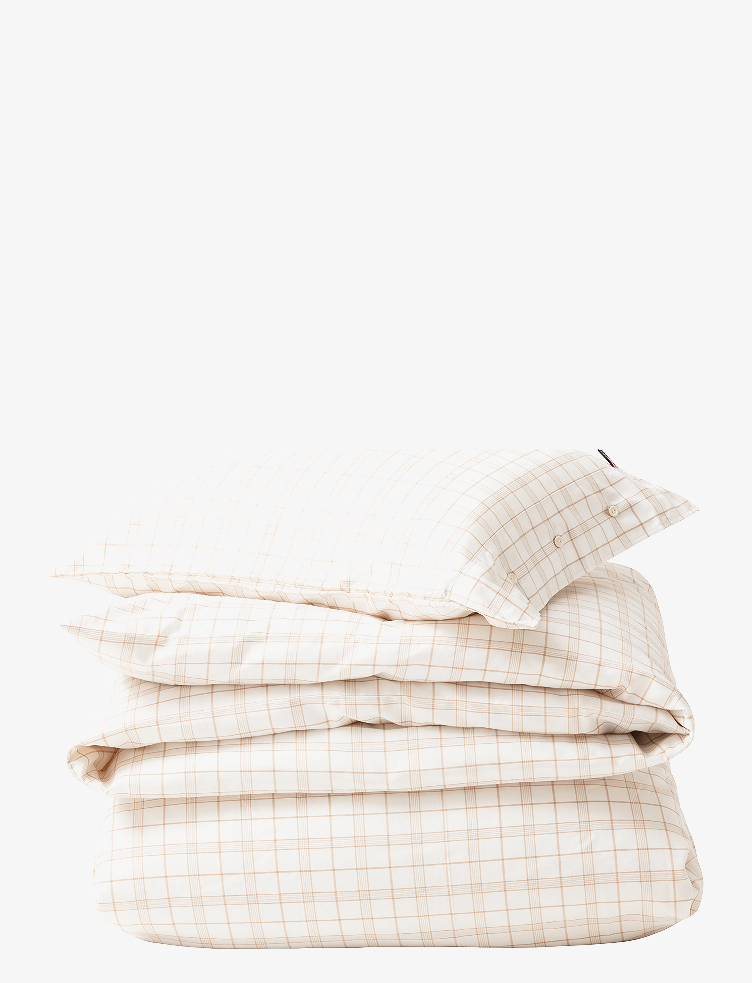 Lexington Home White/Beige Checked Lyocell/Cotton Bed Set - Sengesæt - WHITE/BEIGE / beige