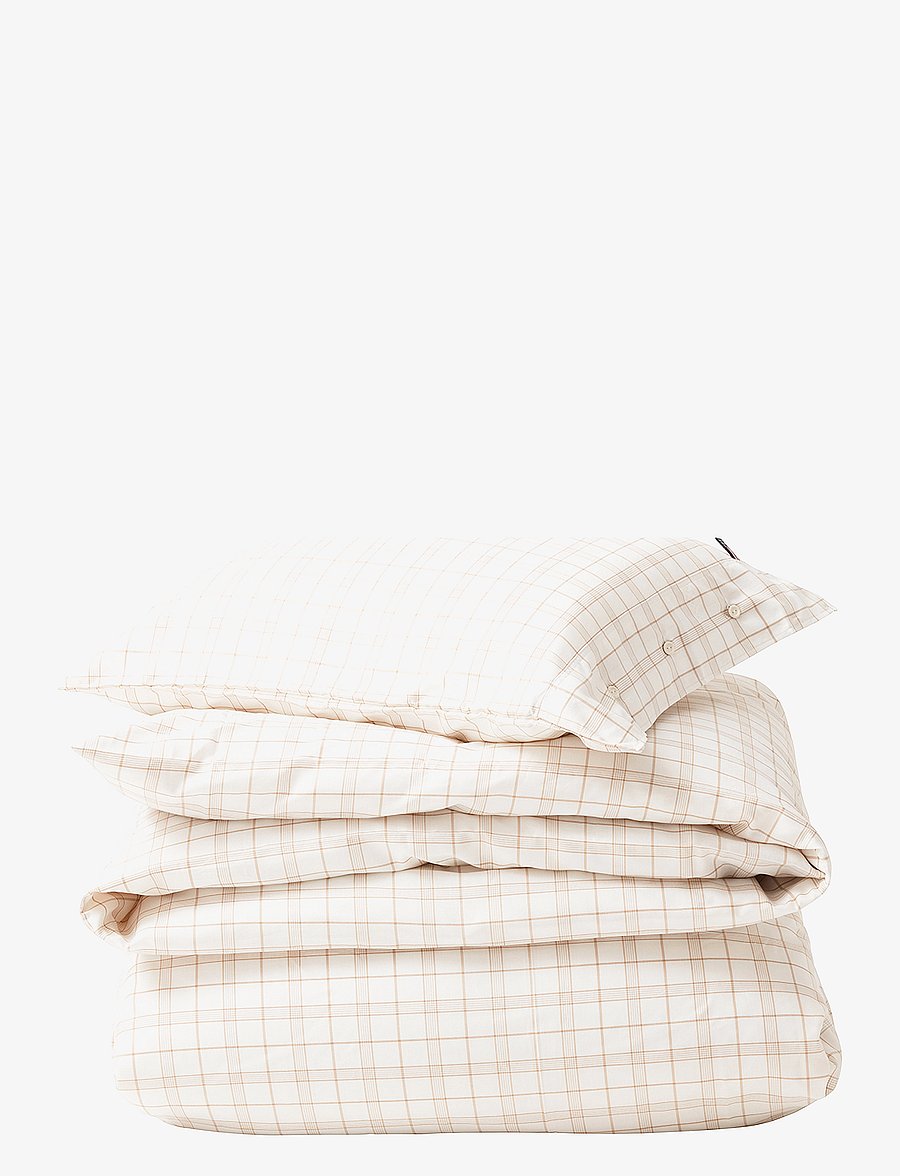 Lexington Home - White/Beige Checked Lyocell/Cotton Bed Set - white/beige - 0