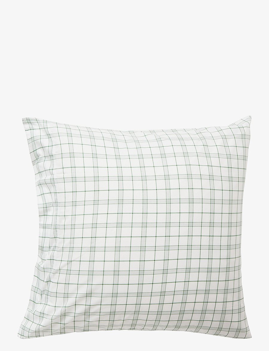 Lexington Home - White/Green Checked Lyocell/Cotton Pillowcase - white/green - 0