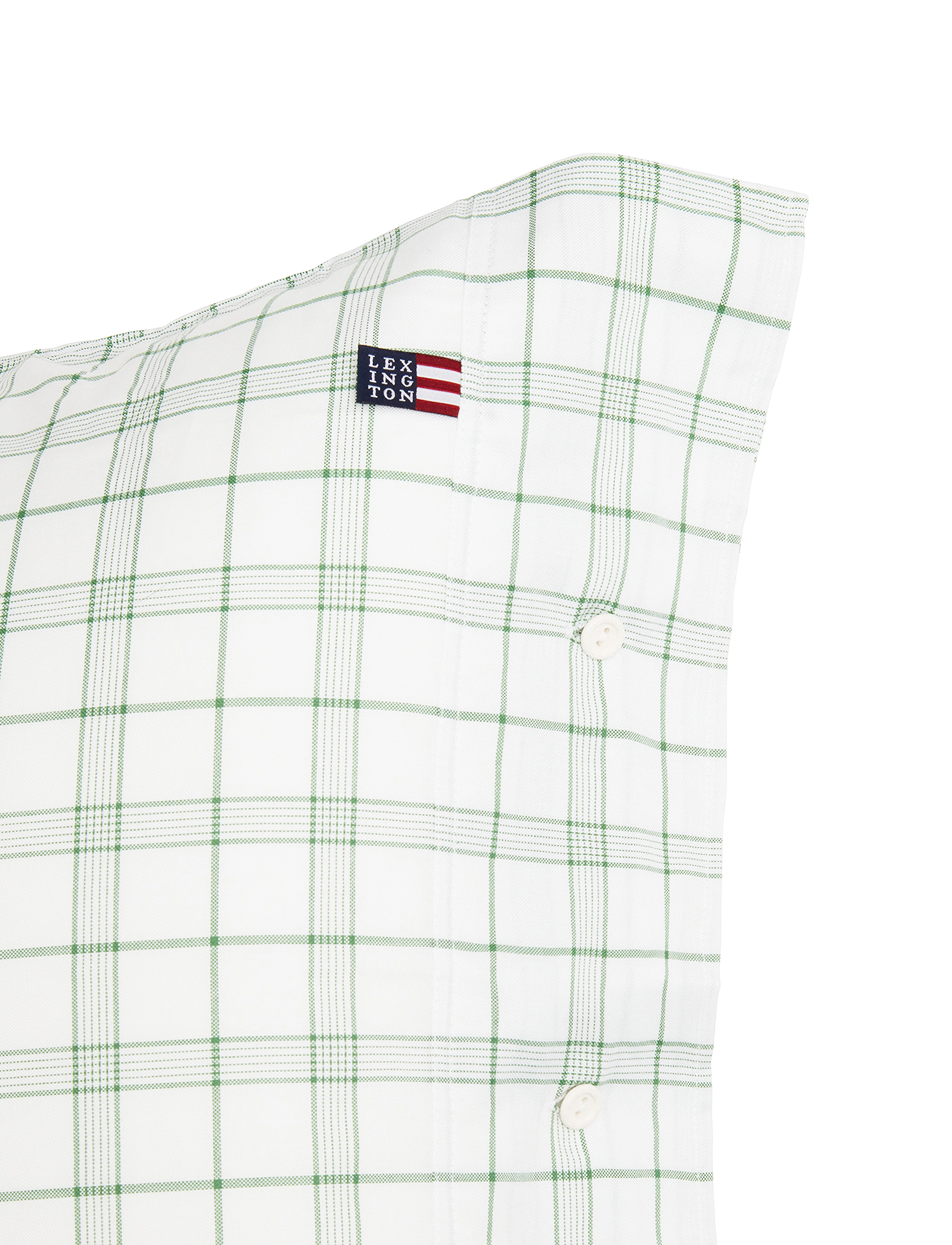 Lexington Home - White/Green Checked Lyocell/Cotton Pillowcase - white/green - 3