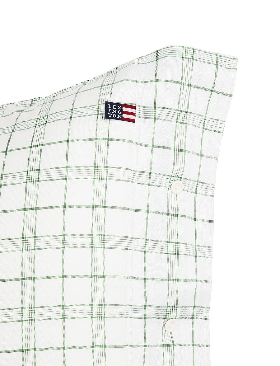 Lexington Home - White/Green Checked Lyocell/Cotton Pillowcase - white/green - 3