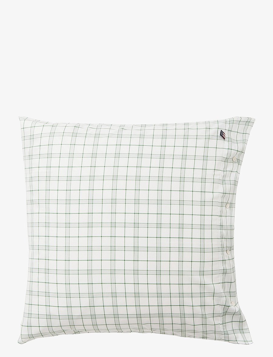 Lexington Home - White/Green Checked Lyocell/Cotton Pillowcase - white/green - 1