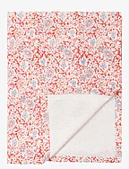 Printed Flowers Recycled Cotton Tablecloth - CORAL/WHITE