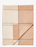 Linen/Cotton Checked Tablecloth - BEIGE/WHITE