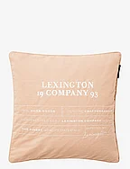 Logo Organic Cotton Canvas Pillow Cover - BEIGE/WHITE