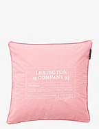Logo Organic Cotton Canvas Pillow Cover - PINK/WHITE