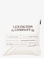 Logo Organic Cotton Canvas Pillow Cover - WHITE/GRAY