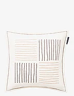 Graphic Recycled Heavy Cotton Twill Pillow Cover - WHITE/BEIGE/GRAY