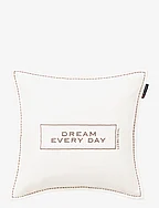 Message Recycled Heavy Cotton Twill Pillow Cover - WHITE/GRAY