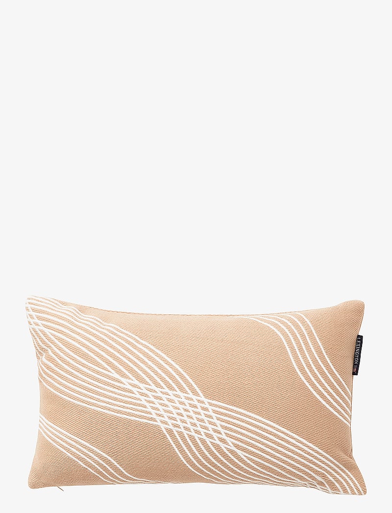 Lexington Home - Waves Recycled Heavy Cotton Twill 50x30 Pillow - prydnadskuddar - beige/white - 0