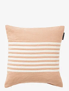 Embroidery Striped Linen/Cotton Pillow Cover, Lexington Home
