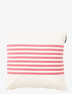 Embroidery Striped Linen/Cotton Pillow Cover, Lexington Home