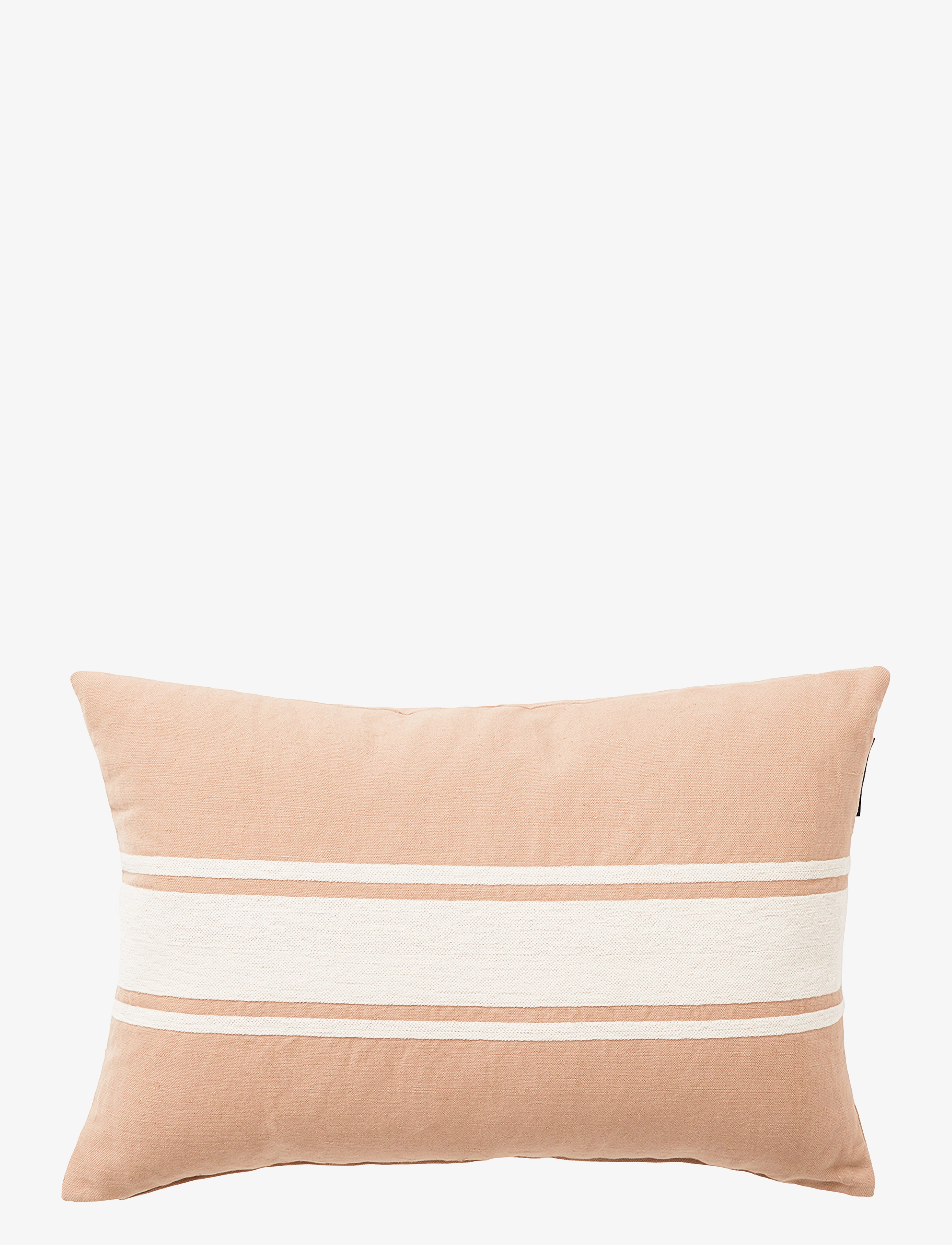 Lexington Home Embroidery Center Striped Linen/Cott 60X40 Pillow, 40X60 cm, Bedtextiles, Beige - Pillows, Homeware