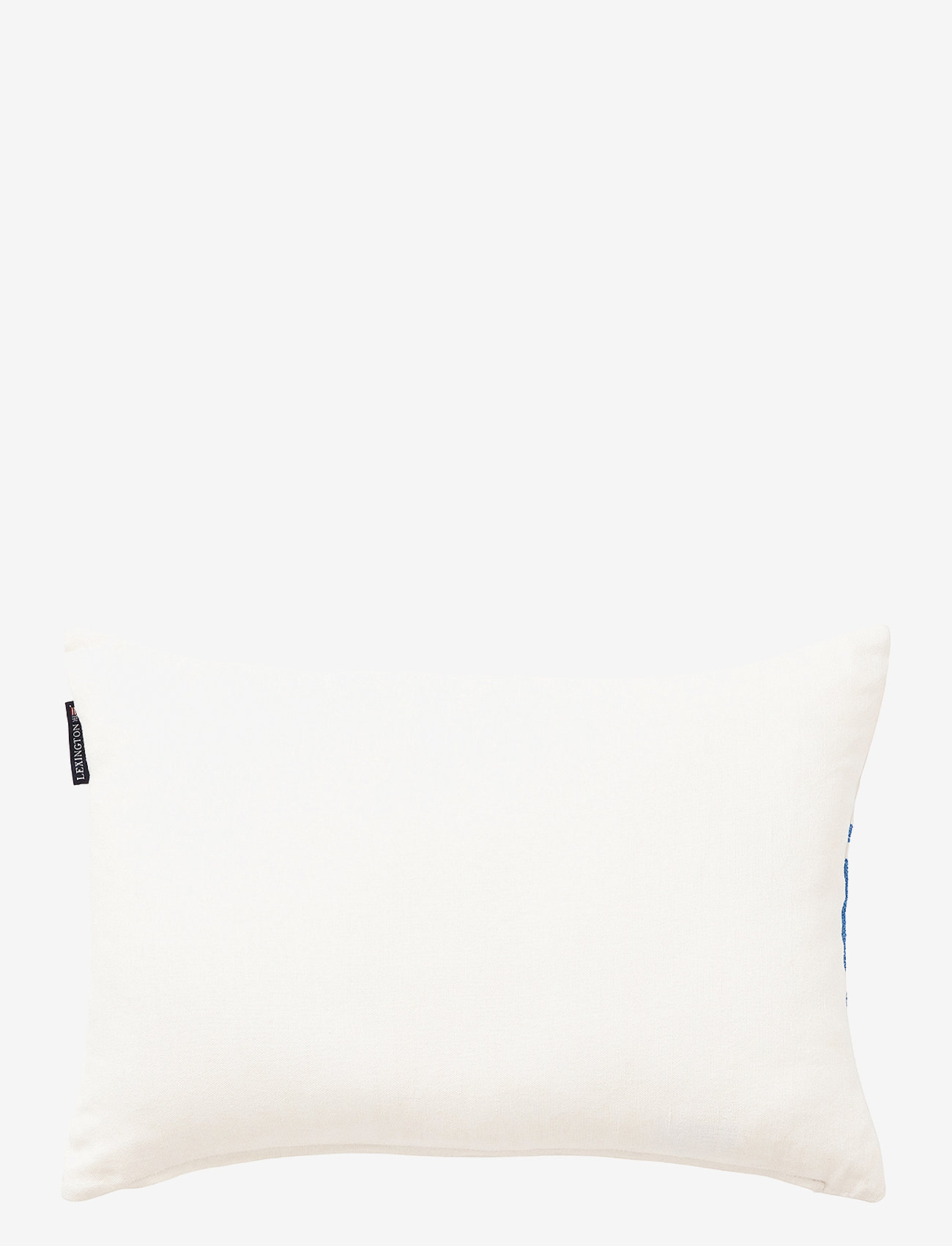 Lexington Home - Embroidery Center Striped Linen/Cott 60x40 Pillow - prydnadskuddar - off white/blue - 1